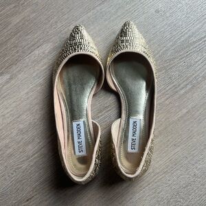 Steve Madden D’orsay Gold Flats